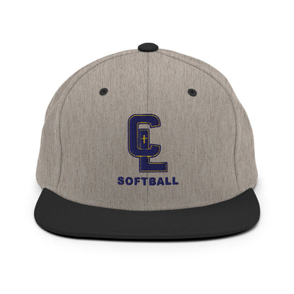 Snapback Hat | Crean Lutheran Softball | Navy CL Softball Logo