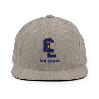 Snapback Hat | Crean Lutheran Softball | Navy CL Softball Logo