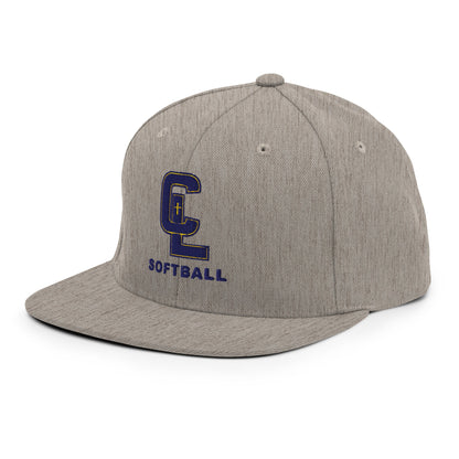 Snapback Hat | Crean Lutheran Softball | Navy CL Softball Logo