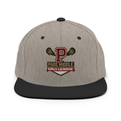 Snapback Hat | Page Middle Girls Lacrosse | Block P Logo