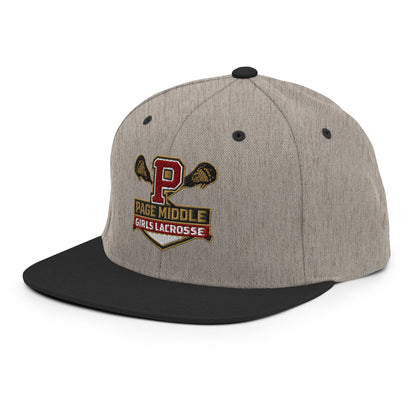 Snapback Hat | Page Middle Girls Lacrosse | Block P Logo