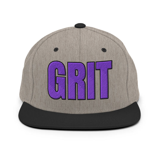 Snapback Hat | Pure Grit Softball | Purple Logo