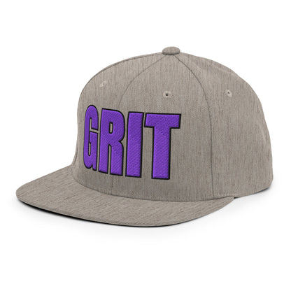 Snapback Hat | Pure Grit Softball | Purple Logo