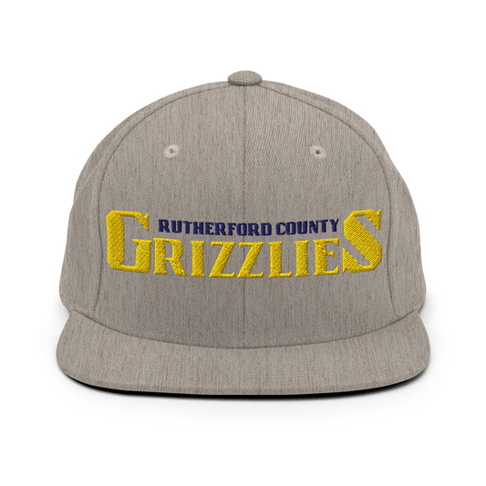 Snapback Hat | Rutherford County Grizzlies Football | Script Logo