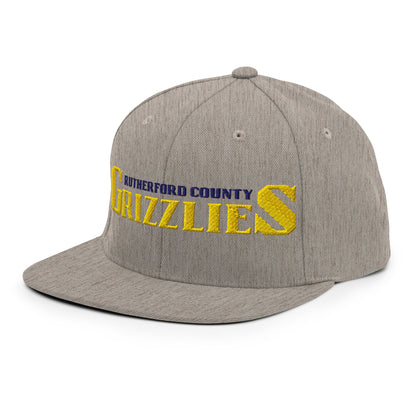 Snapback Hat | Rutherford County Grizzlies Football | Script Logo