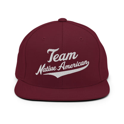 Snapback Hat | Team Native American | Modern Script Logo