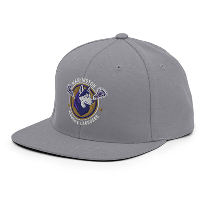 Snapback Hat | UW Women's Club Lacrosse | Badge Logo