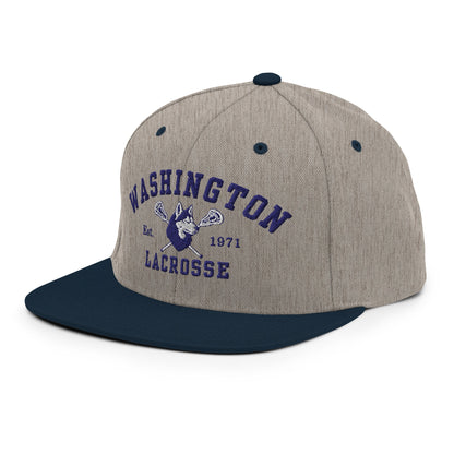 Snapback Hat | UW Women's Club Lacrosse | Washington Lacrosse Logo