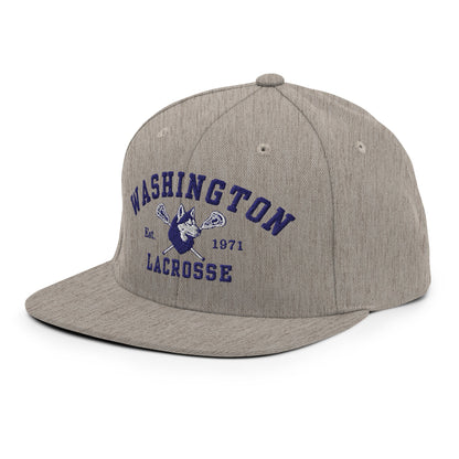 Snapback Hat | UW Women's Club Lacrosse | Washington Lacrosse Logo