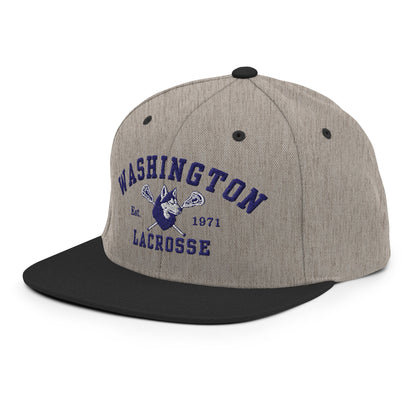 Snapback Hat | UW Women's Club Lacrosse | Washington Lacrosse Logo