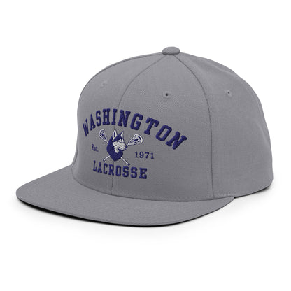 Snapback Hat | UW Women's Club Lacrosse | Washington Lacrosse Logo