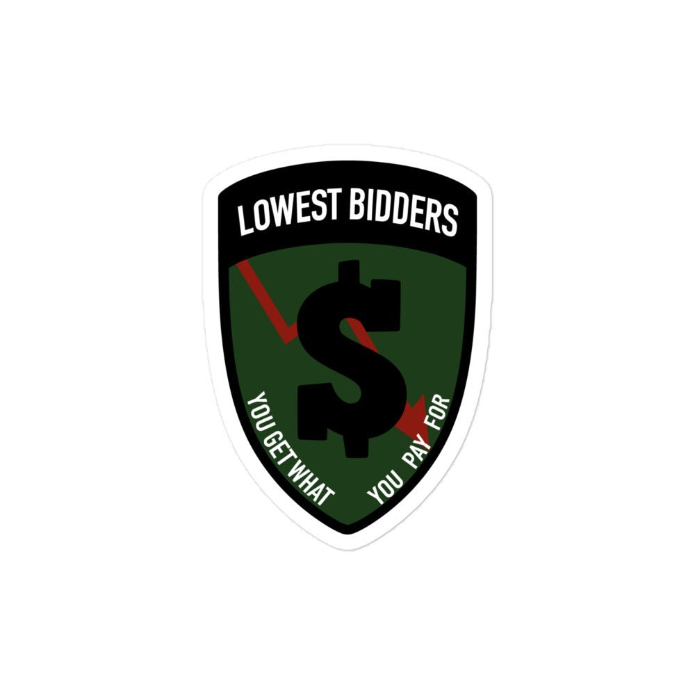 Stickers | The Lowest Bidders | Shield Logo
