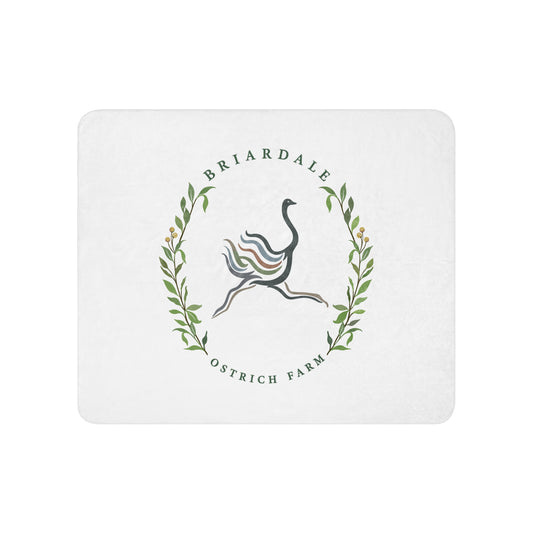 Sherpa Blanket | Briardale Ostrich Farm | Crest Logo
