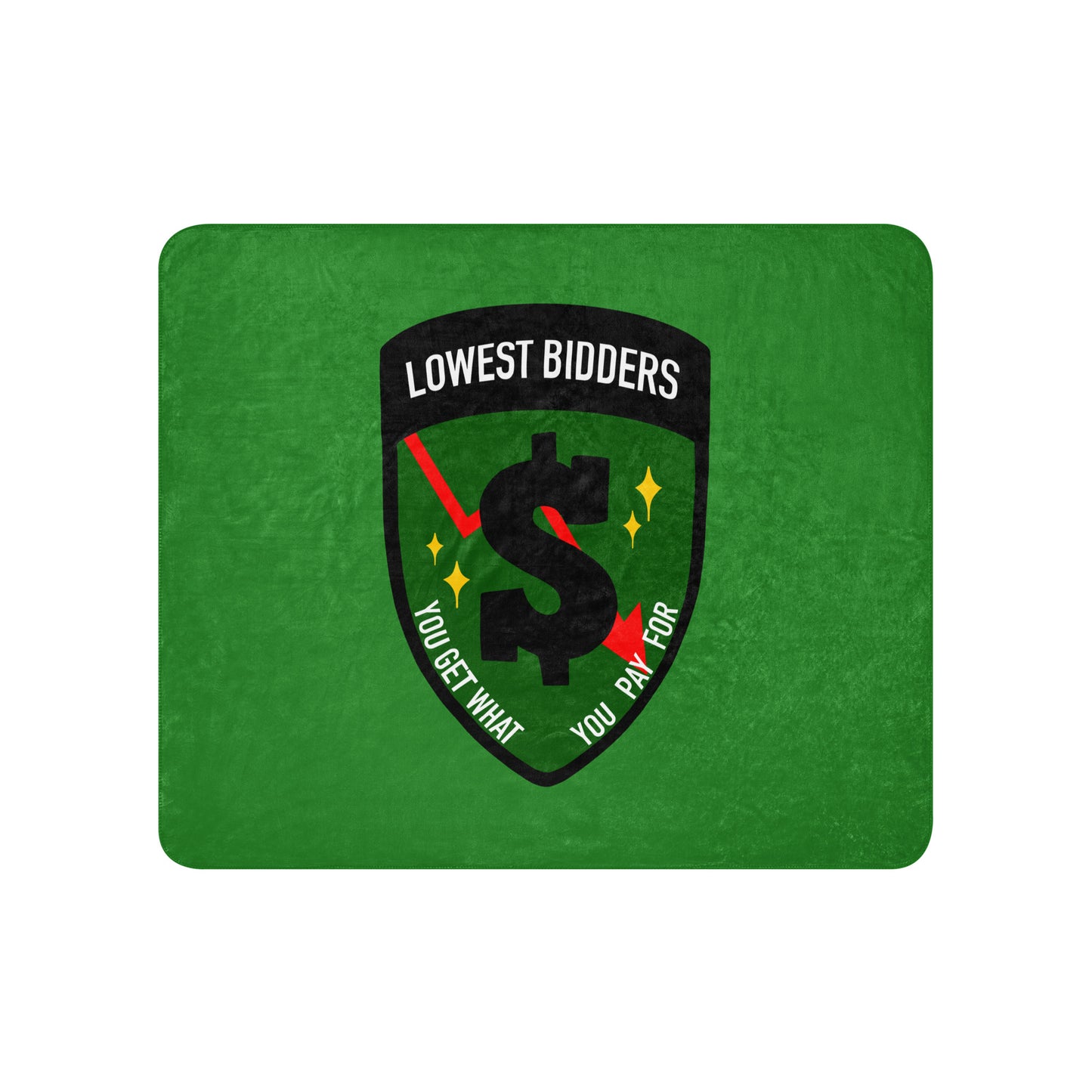 Sherpa Blanket | The Lowest Bidders | Emblem Logo
