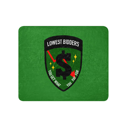Sherpa Blanket | The Lowest Bidders | Emblem Logo