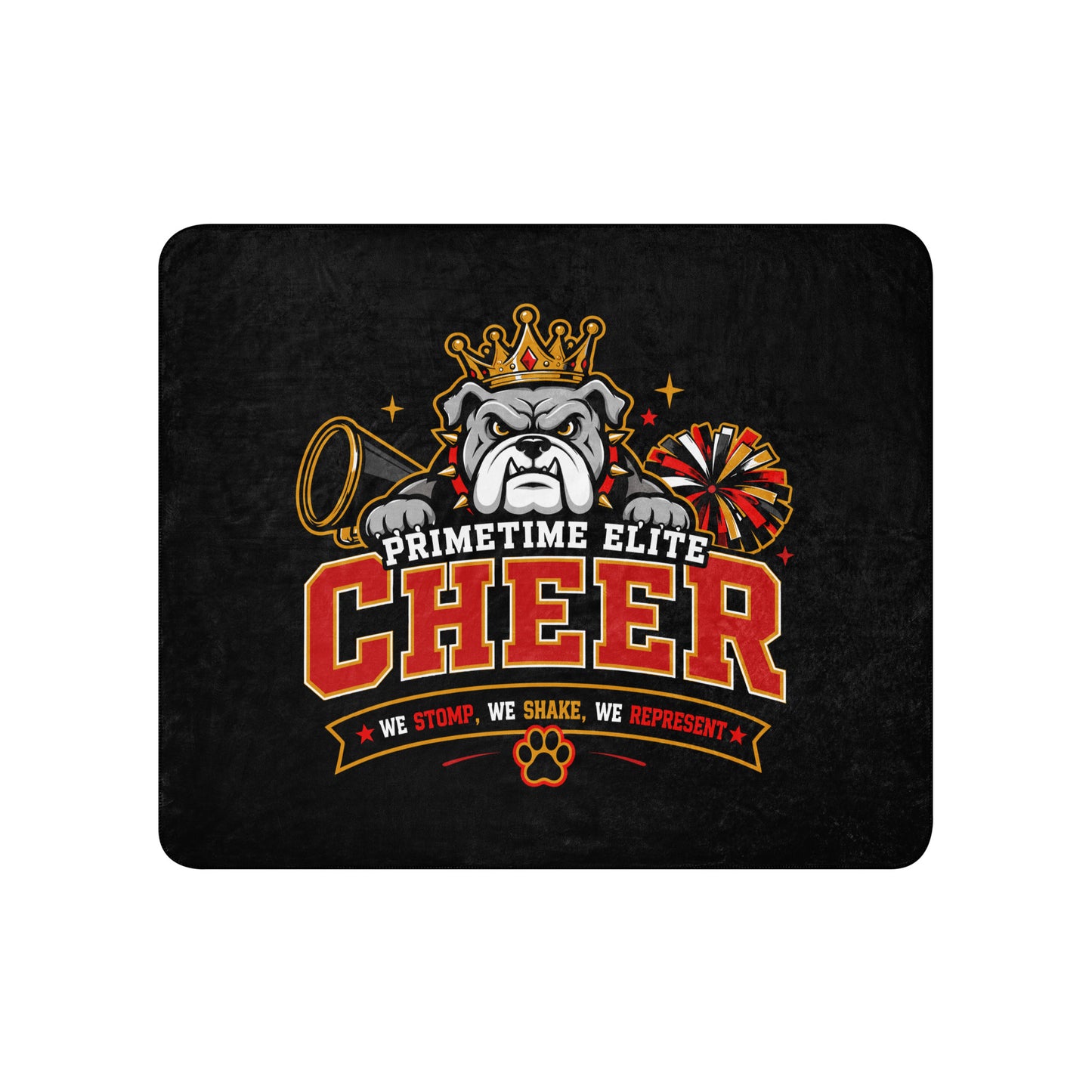 Sherpa Blanket | PTE Bulldog Cheer | Crest Logo
