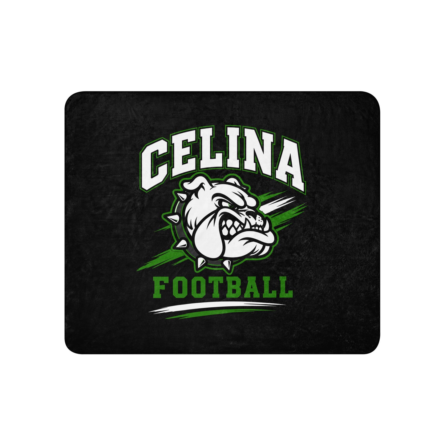 Sherpa Blanket | Celina Black Football | Emblem Logo