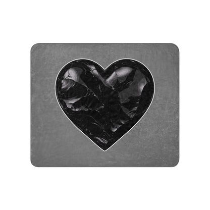 Sherpa Blanket | Obsidian Heartbeat | Heart Crest Logo