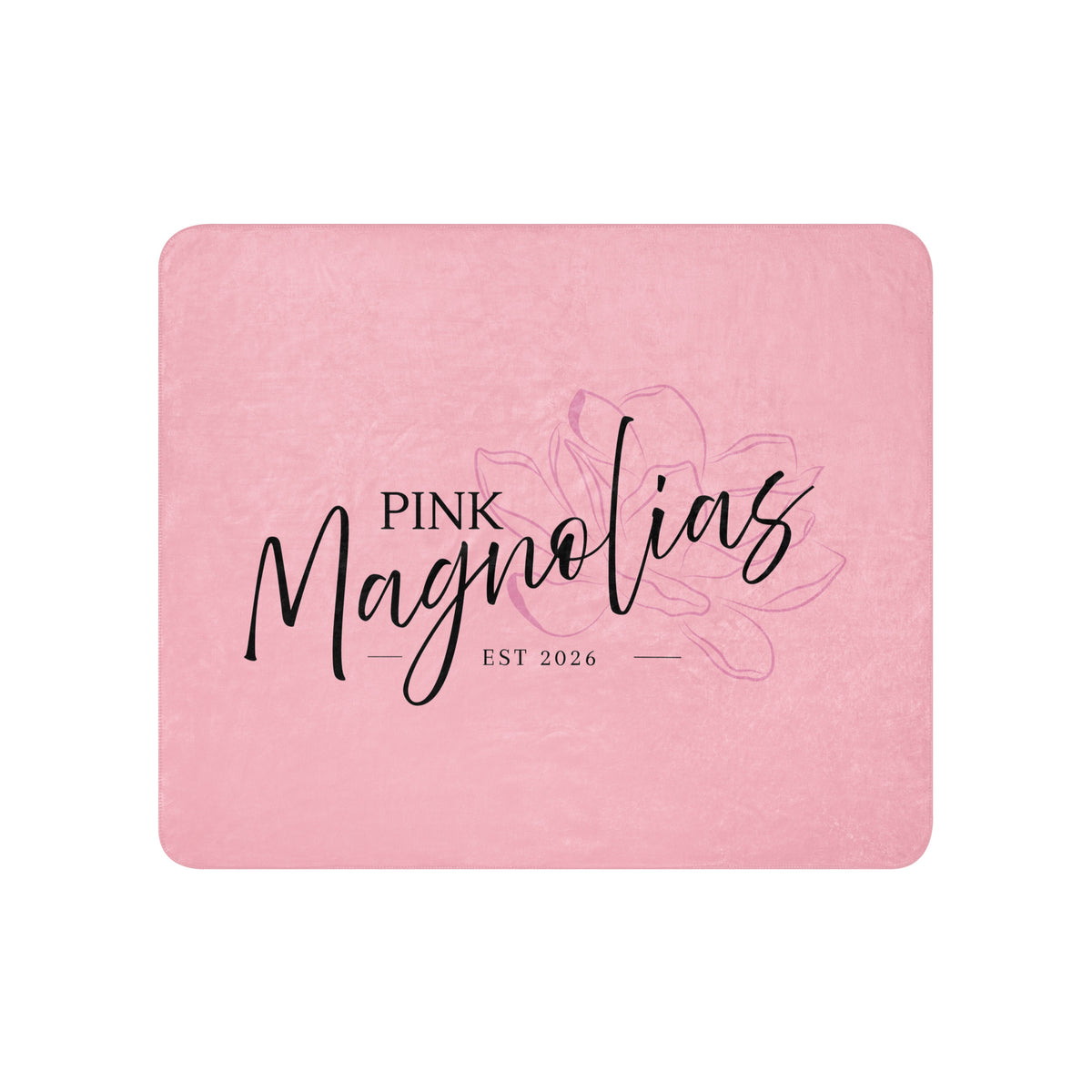 Sherpa Blanket | Pink Magnolias Dance | Lettermark Logo