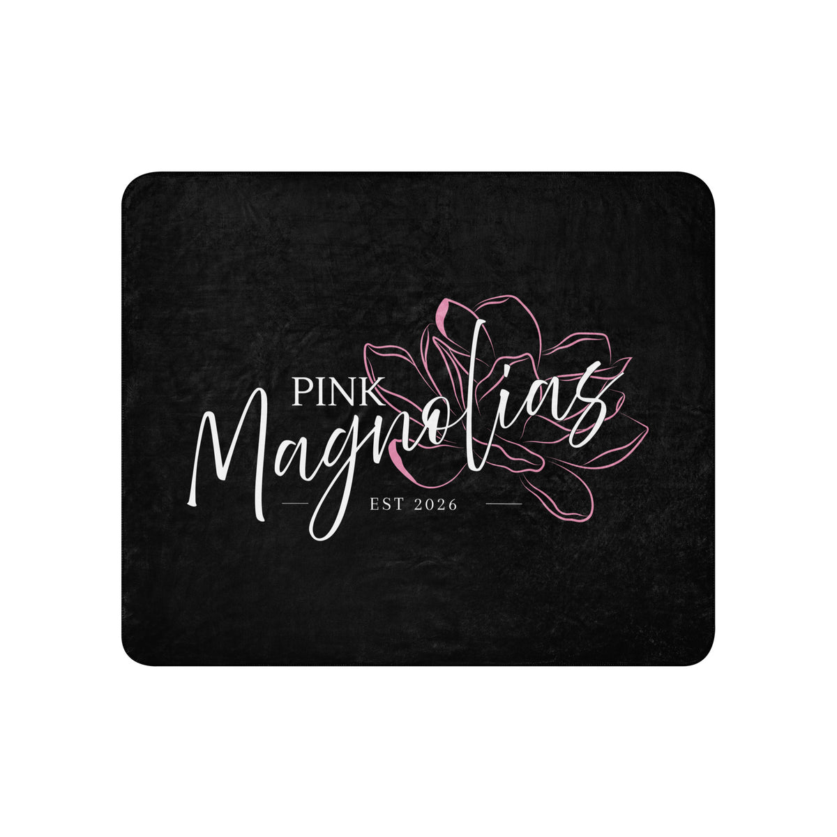 Sherpa Blanket | Pink Magnolias Dance | Modern Script Logo