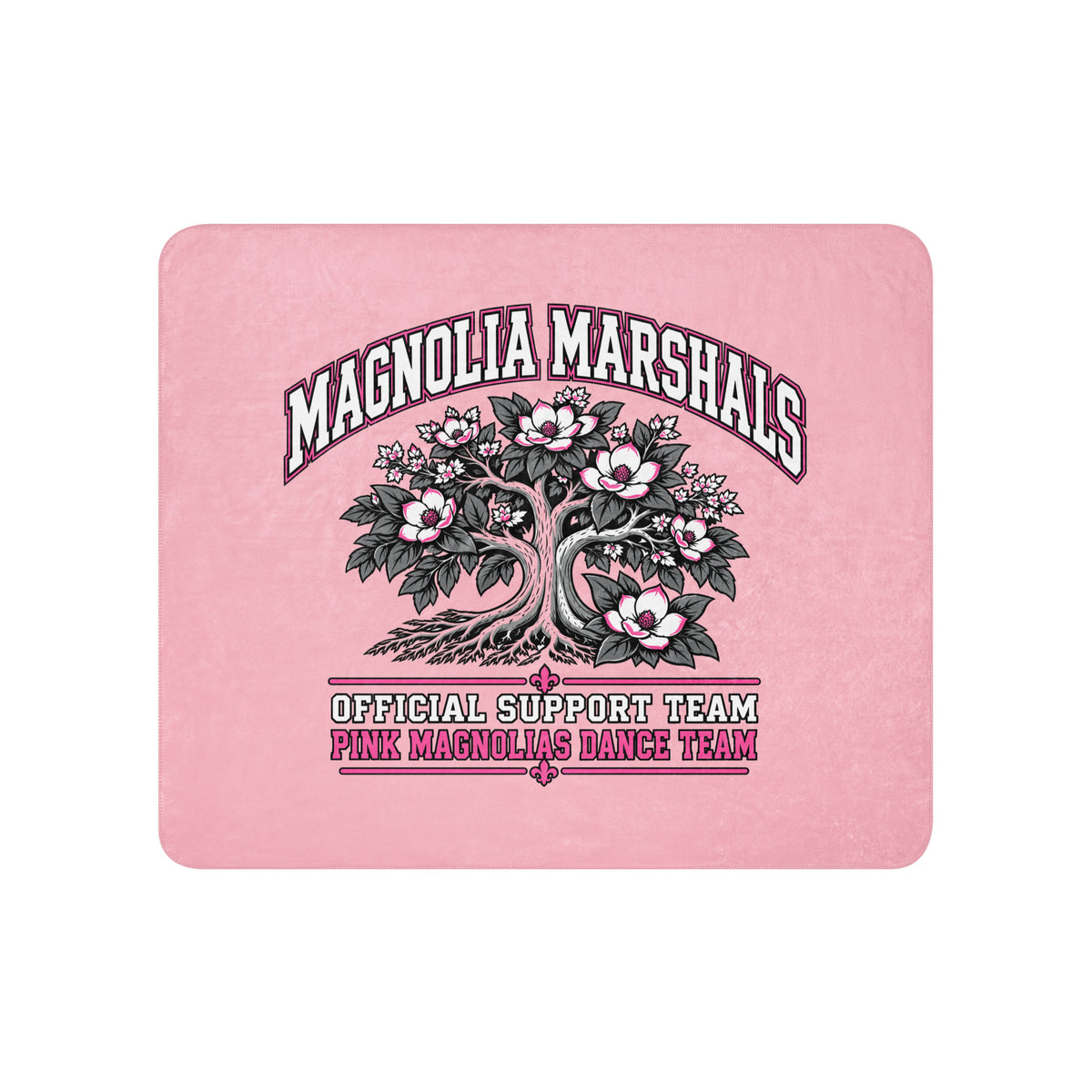 Sherpa Blanket | Pink Magnolias Dance | Crest Logo
