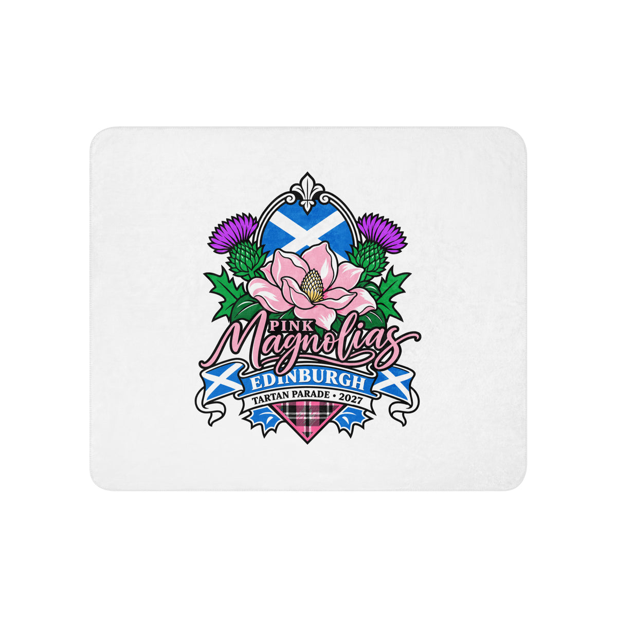 Sherpa Blanket | Pink Magnolias Dance | Valor Logo