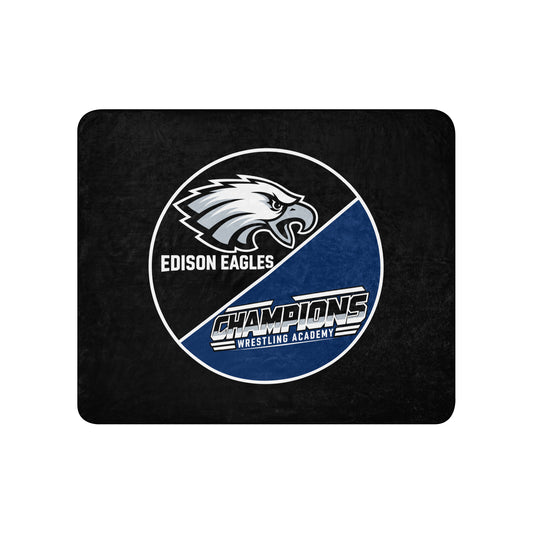 Sherpa Blanket | Edison Eagles/CWA Wrestling | Badge Logo