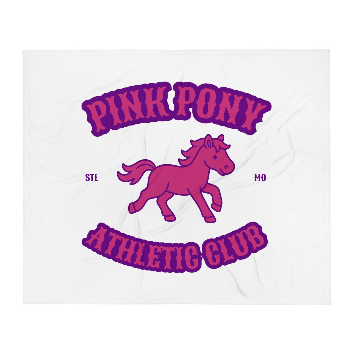 Throw Blanket | Pink Pony Athletic Club | Crest Logo