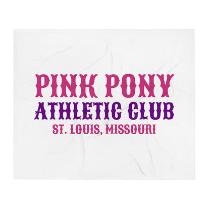 Throw Blanket | Pink Pony Athletic Club | Athletic Wordmark Logo