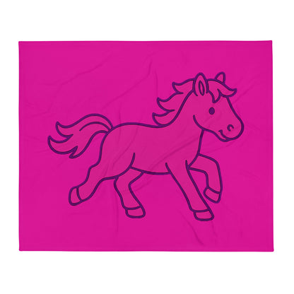 Throw Blanket | Pink Pony Athletic Club | Mascot Logo