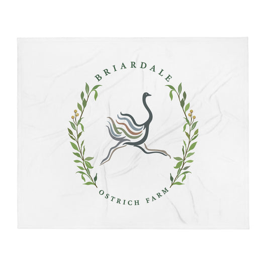 Throw Blanket | Briardale Ostrich Farm | Crest Logo