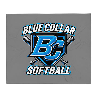 Throw Blanket | Blue Collar Softball 2034 | Shield Logo