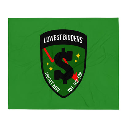 Throw Blanket | The Lowest Bidders | Emblem Logo