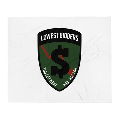 Throw Blanket | The Lowest Bidders | Shield Logo
