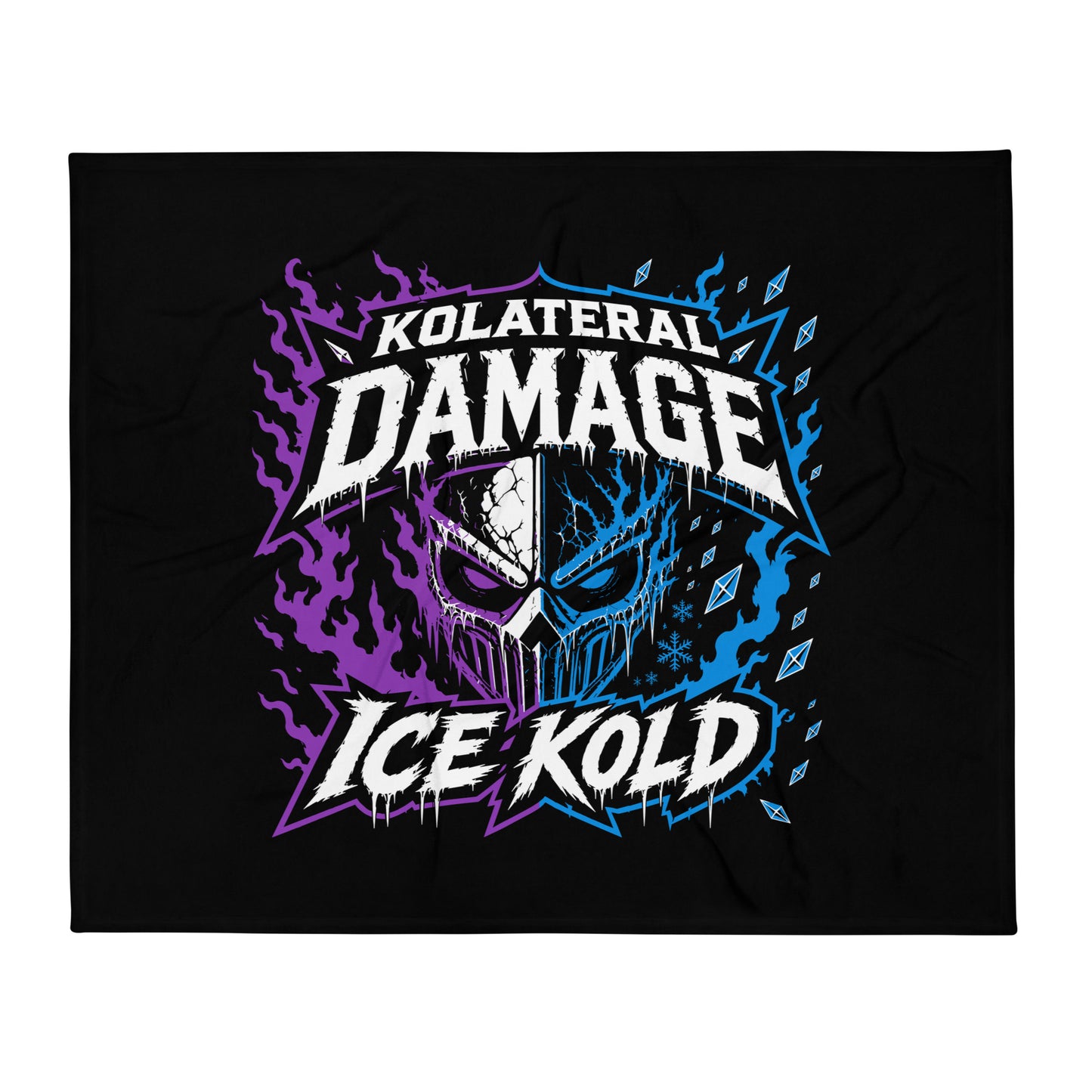 Throw Blanket | Kolateral Damage E-Sports | Ice Kold Crest Logo