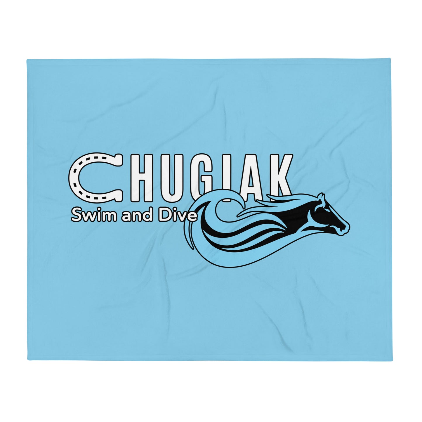 Throw Blanket | Chugiak Mustang Swim & Dive | Emblem Logo