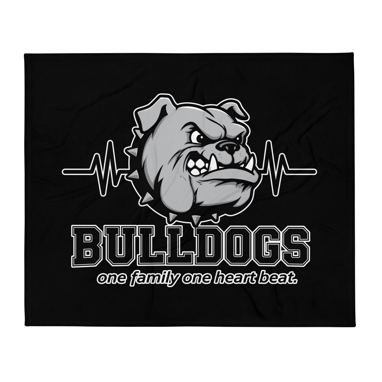 Throw Blanket | Celina Recreational Football Black | Bulldogs Crest Logo