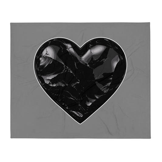Throw Blanket | Obsidian Heartbeat | Heart Crest Logo