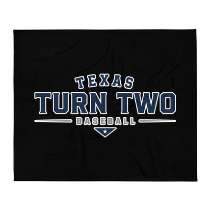 Throw Blanket | Texas Turn Two Baseball | Modern Script Logo