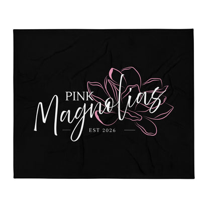 Throw Blanket | Pink Magnolias Dance | Modern Script Logo