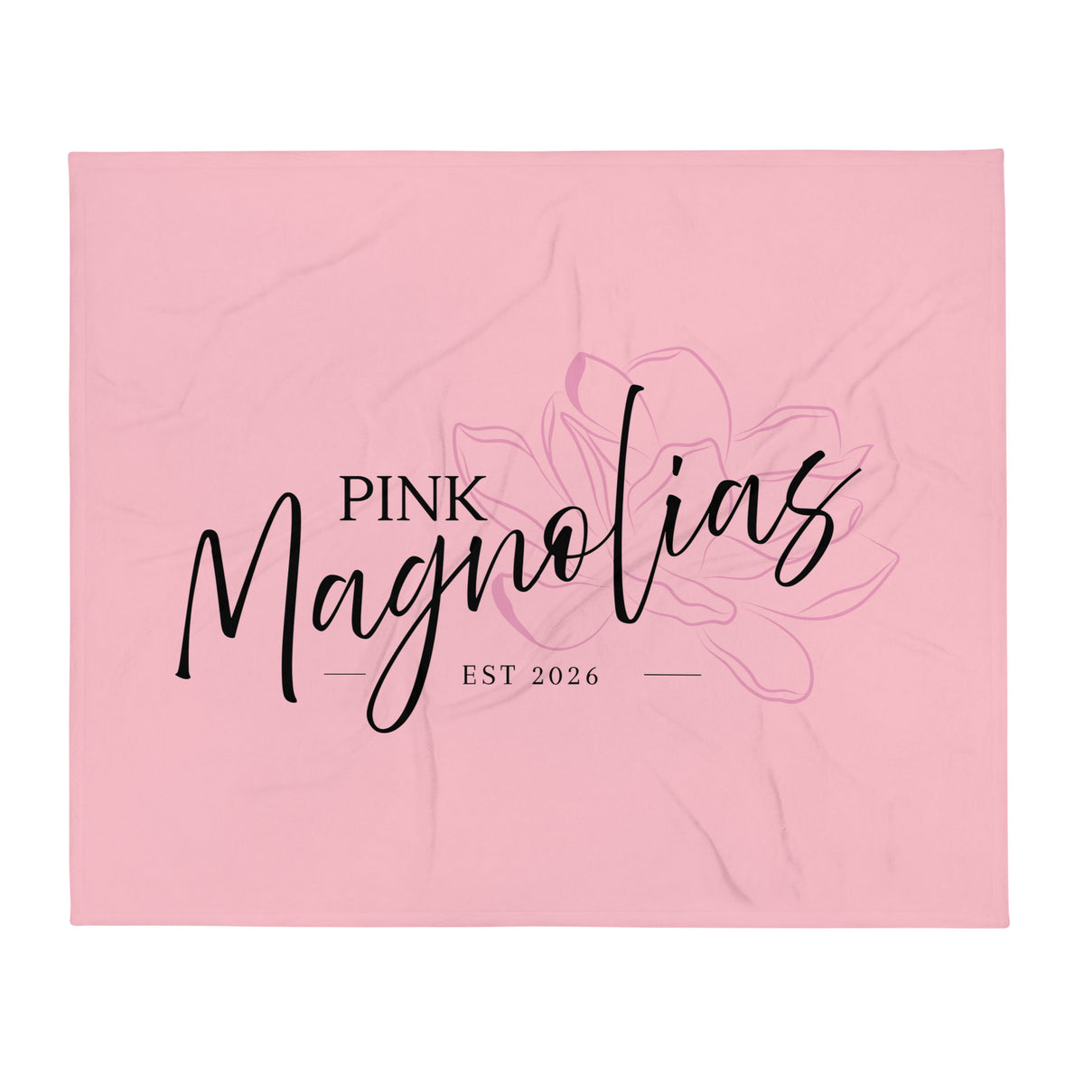 Throw Blanket | Pink Magnolias Dance | Lettermark Logo