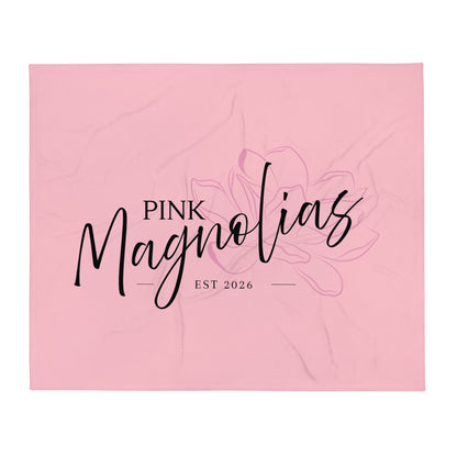 Throw Blanket | Pink Magnolias Dance | Lettermark Logo