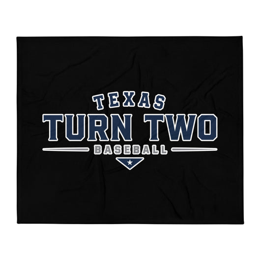 Throw Blanket | Texas Turn Two Baseball | Modern Script Logo