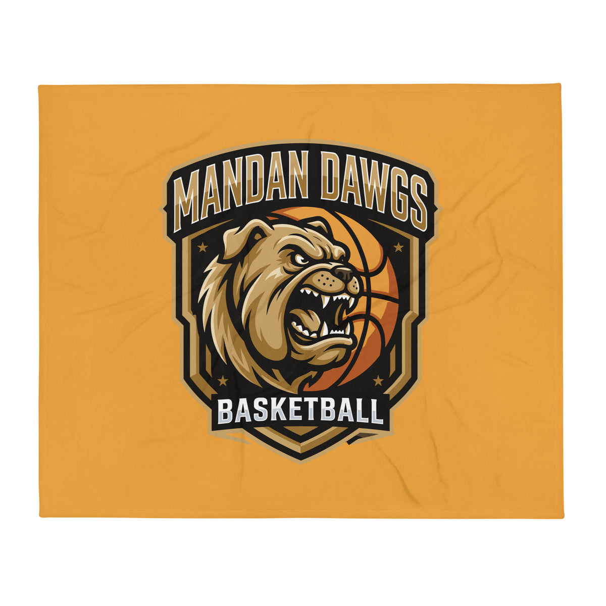 Throw Blanket | Mandan Dawgs Basketball | Shield Logo