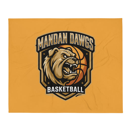 Throw Blanket | Mandan Dawgs Basketball | Shield Logo