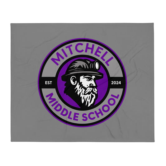 Throw Blanket | Mitchell Middle School Softball | Badge Logo