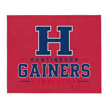 Throw Blanket | HCC Gymnastics | Gainers Emblem Logo