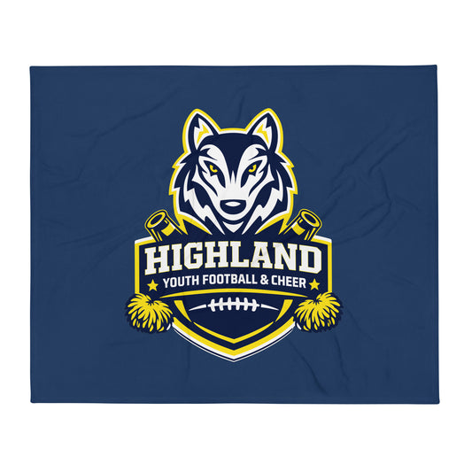 Throw Blanket | Highland youth football and cheer | Emblem Logo