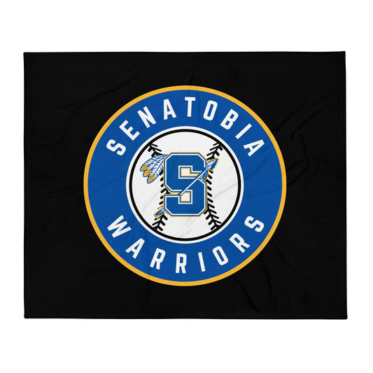 Throw Blanket | Senatobia Warriors Baseball | Badge Logo