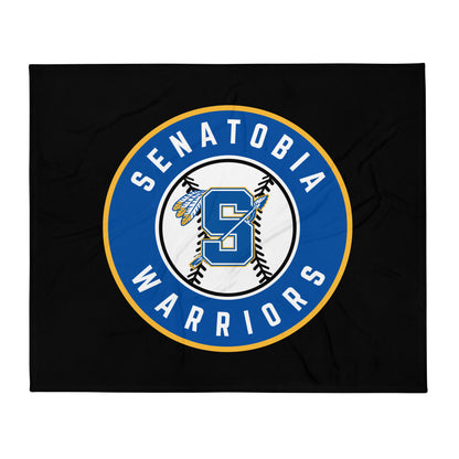 Throw Blanket | Senatobia Warriors Baseball | Badge Logo